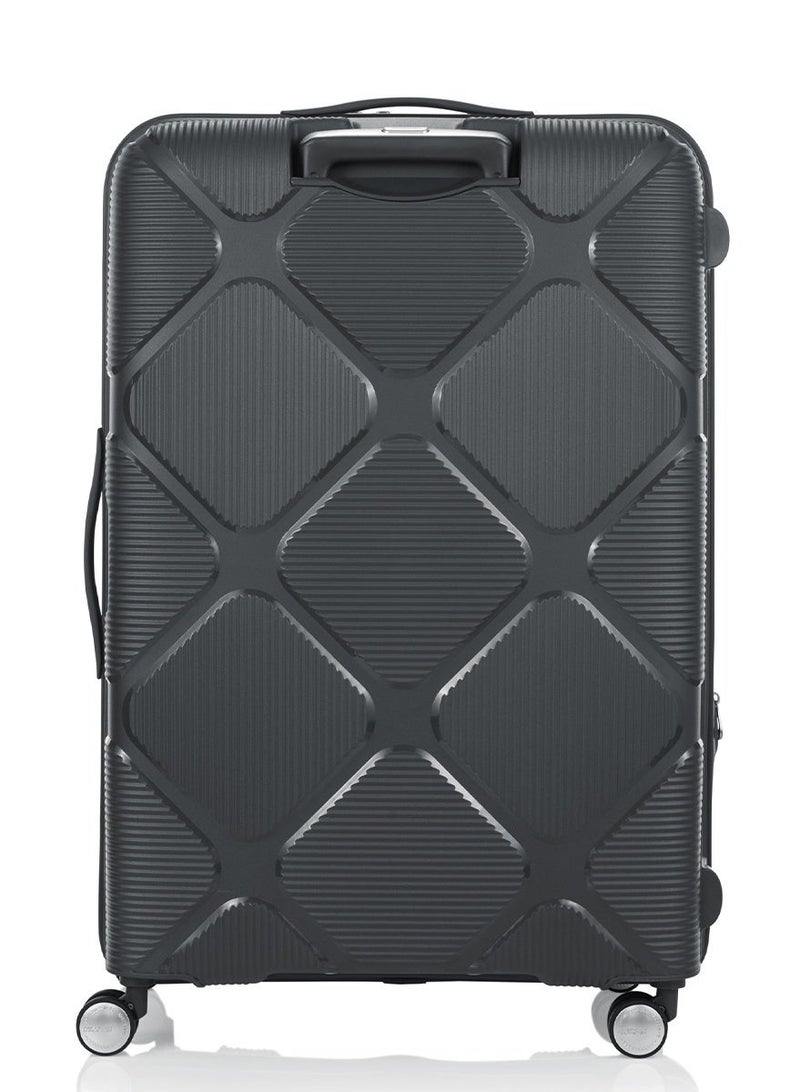 AMERICAN TOURISTER Instagon Suitcase, Check-In Size 81 cm / 30 inch, 4 Double Wheels, Hard Top, Polypropylene, Dark Grey|DuoSaf™ Security Zipper|TSA 008 Lock|Optimov™ Shock Absorbing Wheels|Expandable - 3 Years International Warranty - Image 3